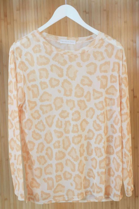 Bobby Mesh Layering Top Leopard Ochre